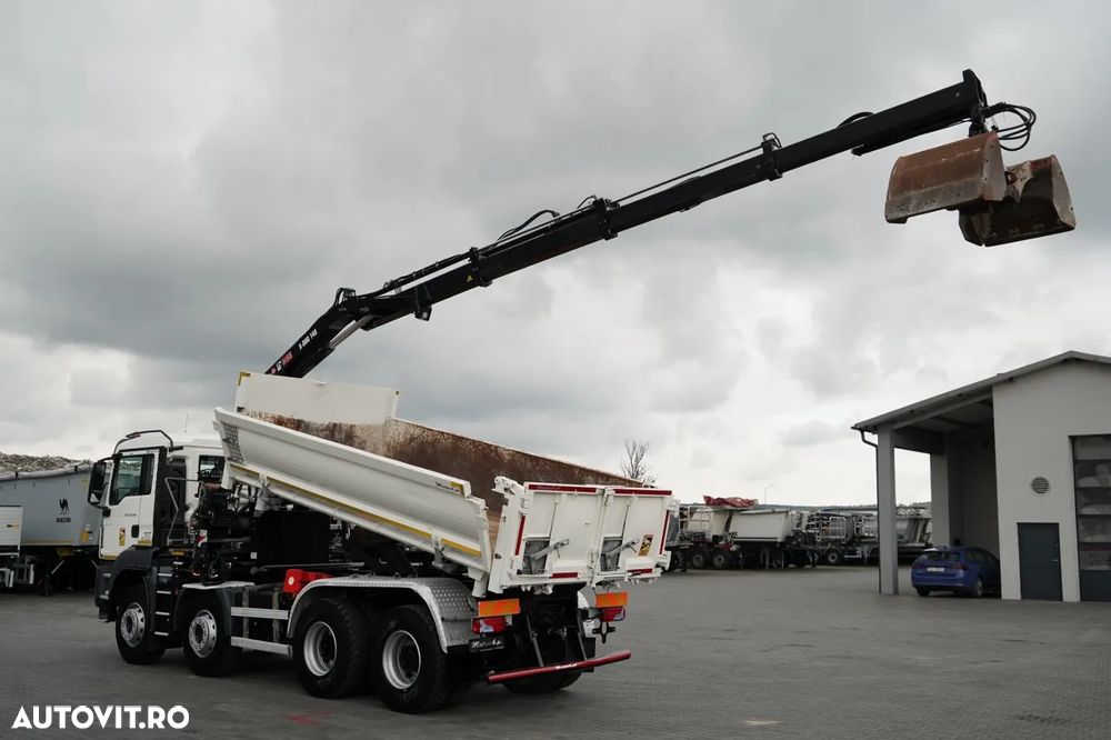 MAN TGS 35.420 / 8x4 / BASCULĂ CU DOUĂ LATE / HIDRODECKER / BORDMATIC + HDS HIAB 148 B-3 / Rază de acțiune 10 m / / GRAPPLE / NAVI - 2