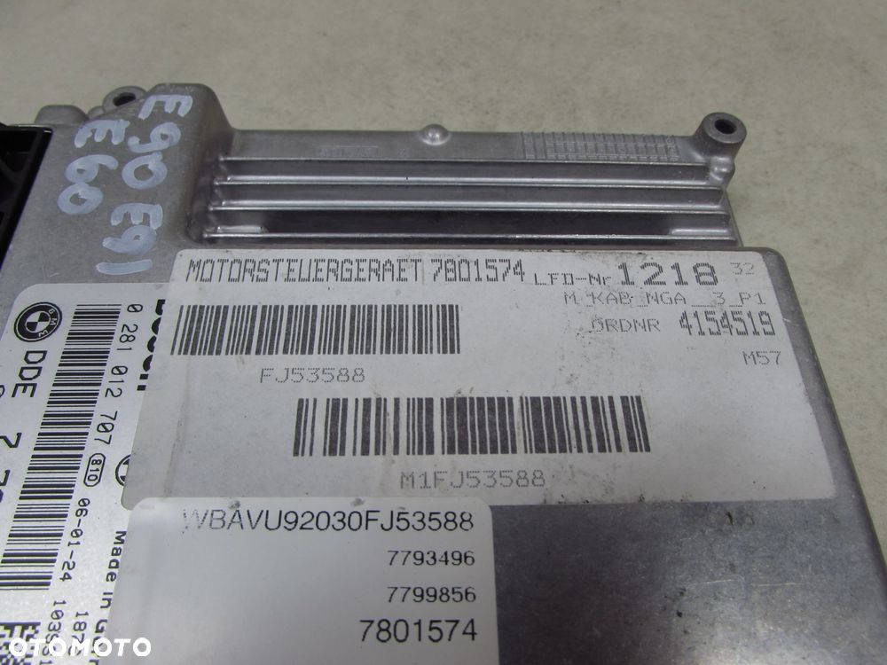 BMW SERII 7 E60 E61 E90 3.0D 05-12 KOMPUTER STEROWNIK 7799856 0281012707 - 6