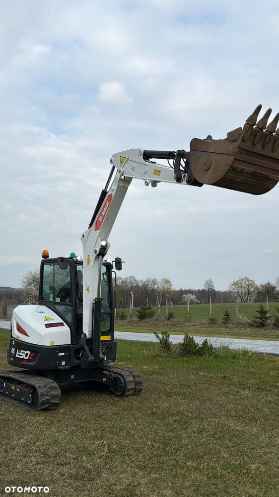 Bobcat Minikoparka Bobcat e50Z 5ton e55 e60 Cat 303.5 304  305 3xłyżki Ramię LOONG dodatkowe linie hydr wyjścia AUX1 + 2 przeciw waga MAX-dociążenie gąsienice 85% od nowości 1 właściciel z Niemiec Auto IDLEE po serwisie Widły wiertnica grabie i inne za dopłatą Szybkozłącze hydr Miller łyżka przedsiębierna Pług  Kubota Takeuchi Jcb - 6