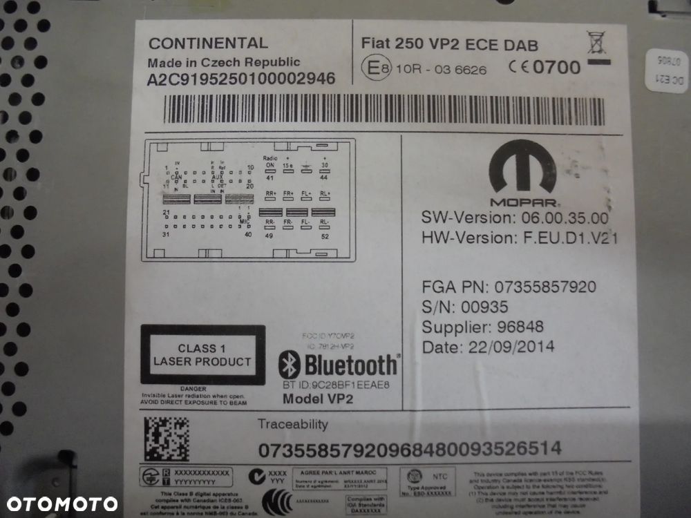 7355857920 RADIO FIAT DUCATO 2012- DOTYKOWE - 2