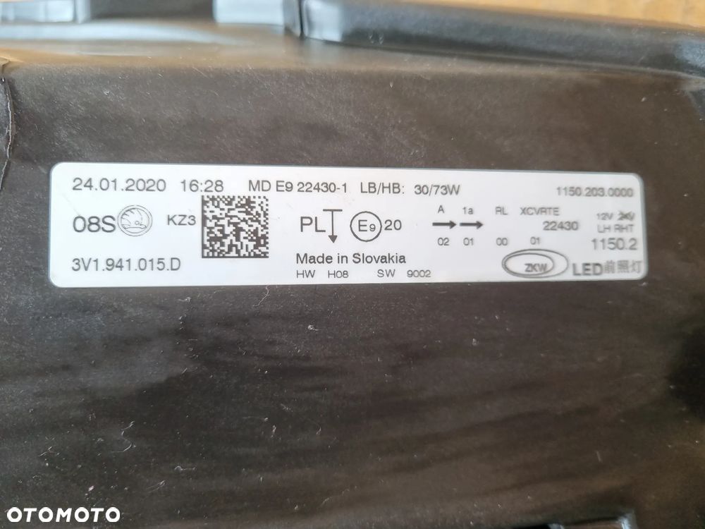 SKODA SUPERB III LIFT FULL LED LAMPA PRZEDNIA LEWA - 7