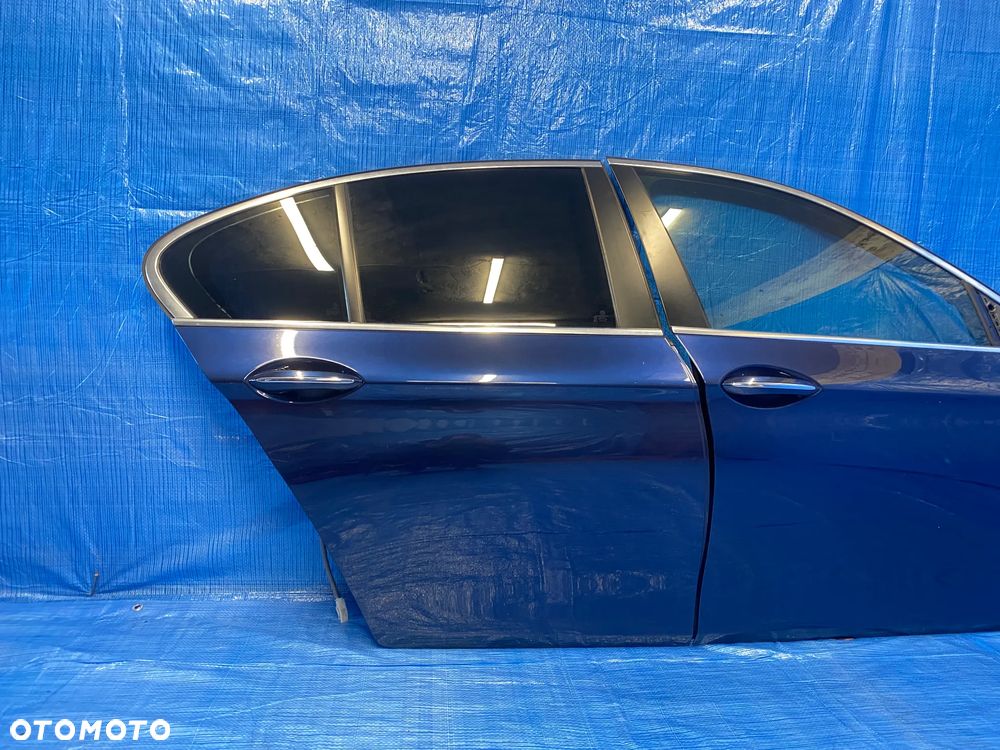 BMW F10 F11 DRZWI PRAWE PRAWY PRZÓD PRZEDNIE TYŁ TYLNE NIEBIESKIE A76 TIEFSEEBLAU  KOMPLETNE LAKIER ORYGINAŁ - 9