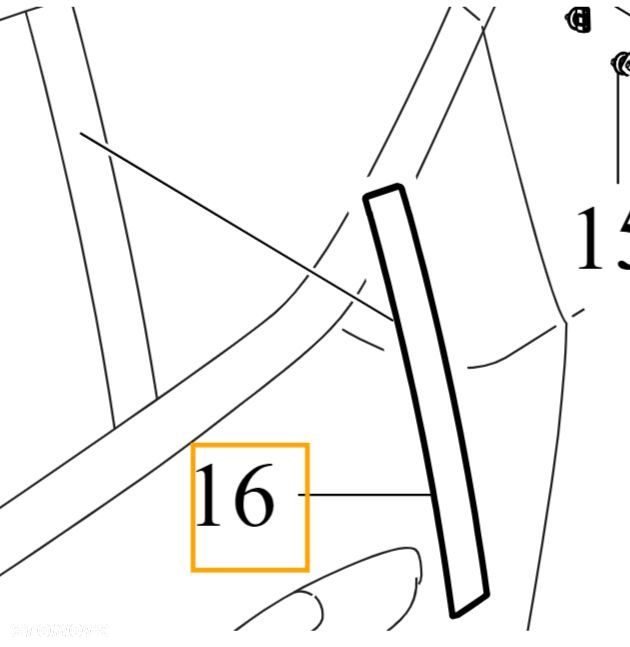 VOLVO C40 listwa ozdobna pionowa drzwi lewy tyl czarny OE 32262948 - 1