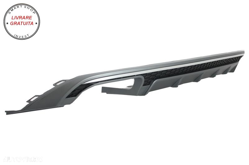 Difuzor Bara Spate cu Ornamente toba si Grila Bara Fata Audi A6 4G Facelift (2015-- livrare gratuita - 4