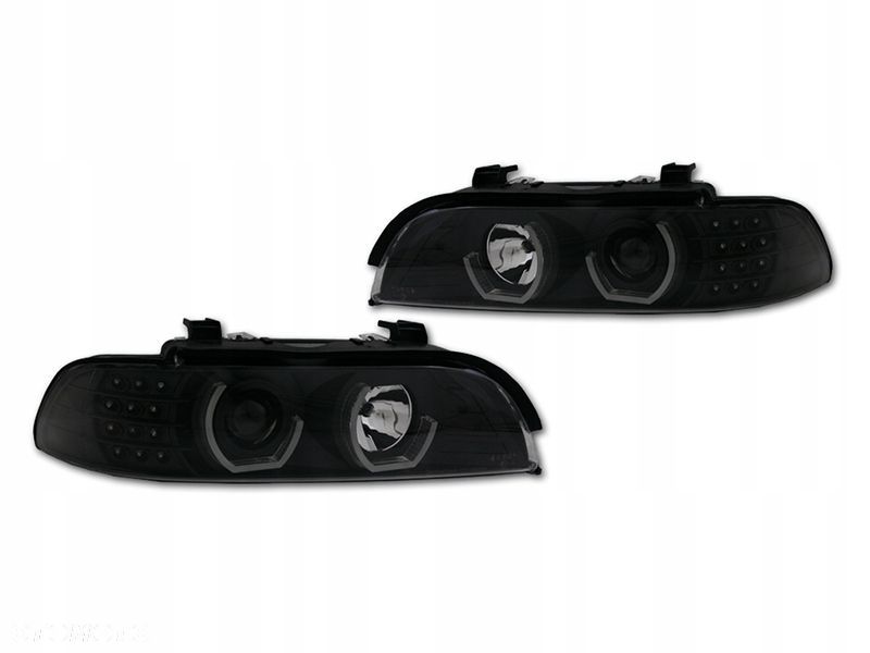 Reflektory Lampy kpl Ringi Angel Eyes LED 3d Tuning Black Bmw 5 e39 1995-04 - 1