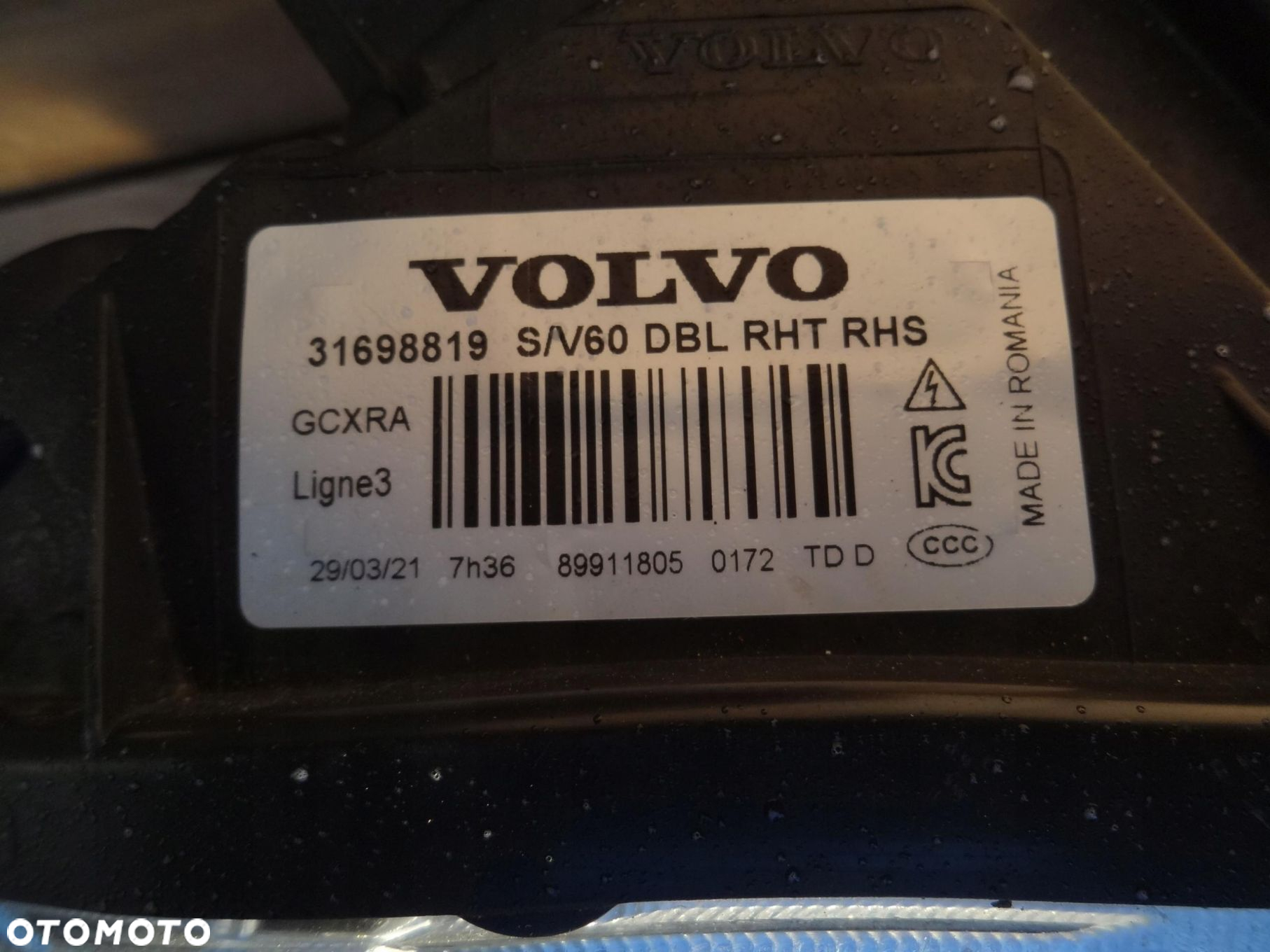 VOLVO S60 V60 LIFT REFLEKTOR LAMPA PRZÓD BI-XENON ORYGINAL 31698819 - 12
