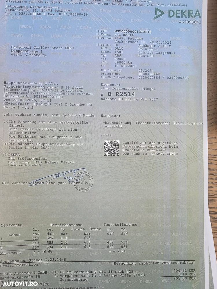 Schmitz Cargobull 10 BUCATI-basculabile 2020, prelata, scena vizitare, jante ALUMINIU, carte identitate RAR, tara propie 6,458kg, 28mc, picioare rabatabile, protectiie laterale si spate, posibilitate leasing, rulate in GERMANIA-STARE BUNA-PROMOMOTIE 22.900 EUR+Tva - 11