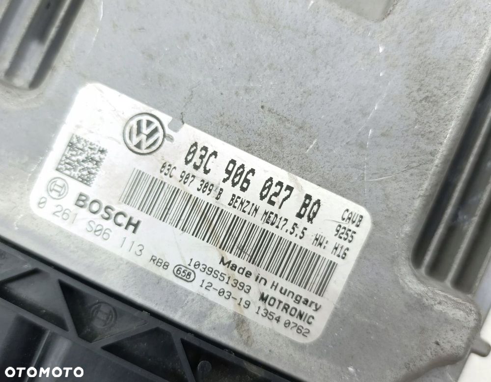 KOMPUTER SILNIKA STEROWNIK VW TOURAN 1.4 TSI 03C906027BQ 0261S06113 - 3