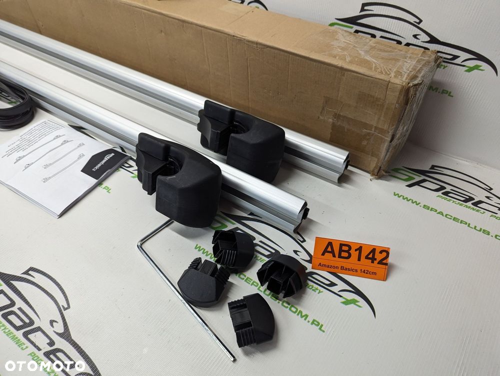 Bagażnik dachowy bazowy belki poprzeczki Amazon Basics 142cm B083T54H2S na otwarte relingi. - 1