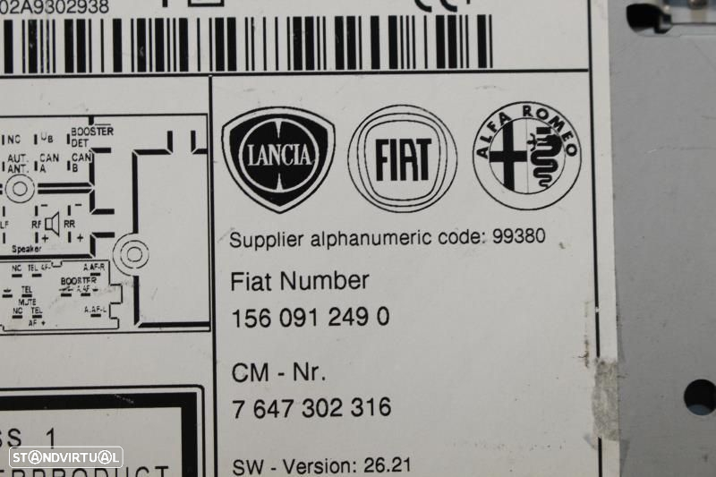 Rádio Alfa Romeo Giulietta (940_)  1560912490 / 7647302316 / 156 091 2 - 8