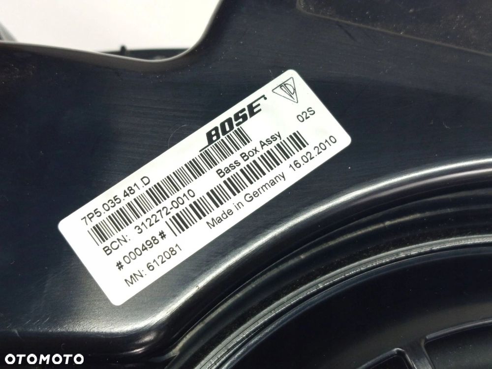 PORSCHE CAYENNE 7P5 SUBWOOFER TUBA BOSE 7P5035481D - 7