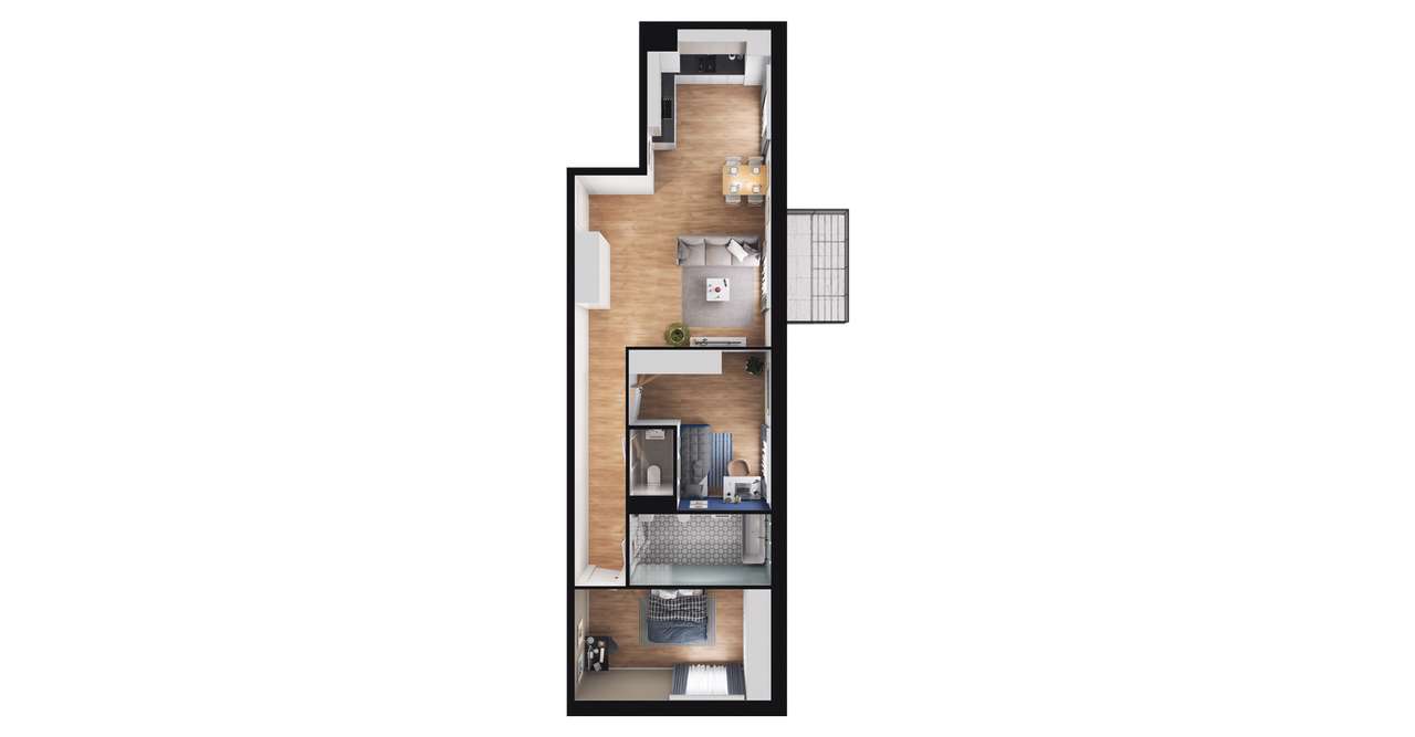 3-pokojowe mieszkanie 69m2 + balkon
