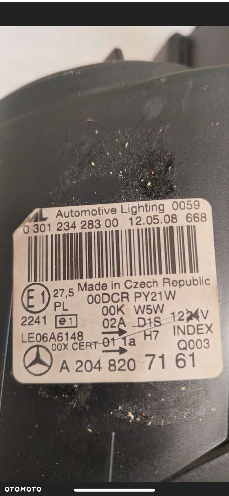 LAMPA LEWA MERCEDES W204  63 AMG BI XENON SKRĘTNA SZARA KOMPLETNA - 9