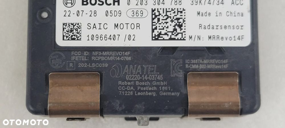 RADAR SENSOR CZUJNIK BOSCH ACC SAIC MOTOR MG ZS 10966407 - 2