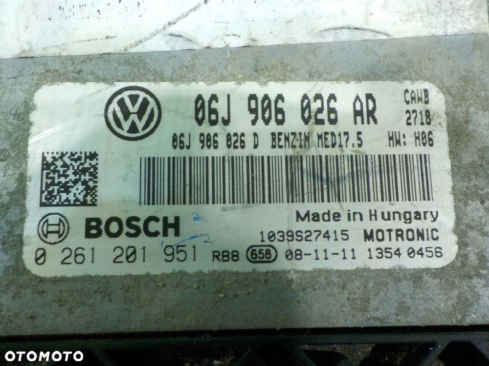 VW SCIROCCO 2.0 TSI 09r sterownik komputer silnika 06J906026AR 0261201951 - 3