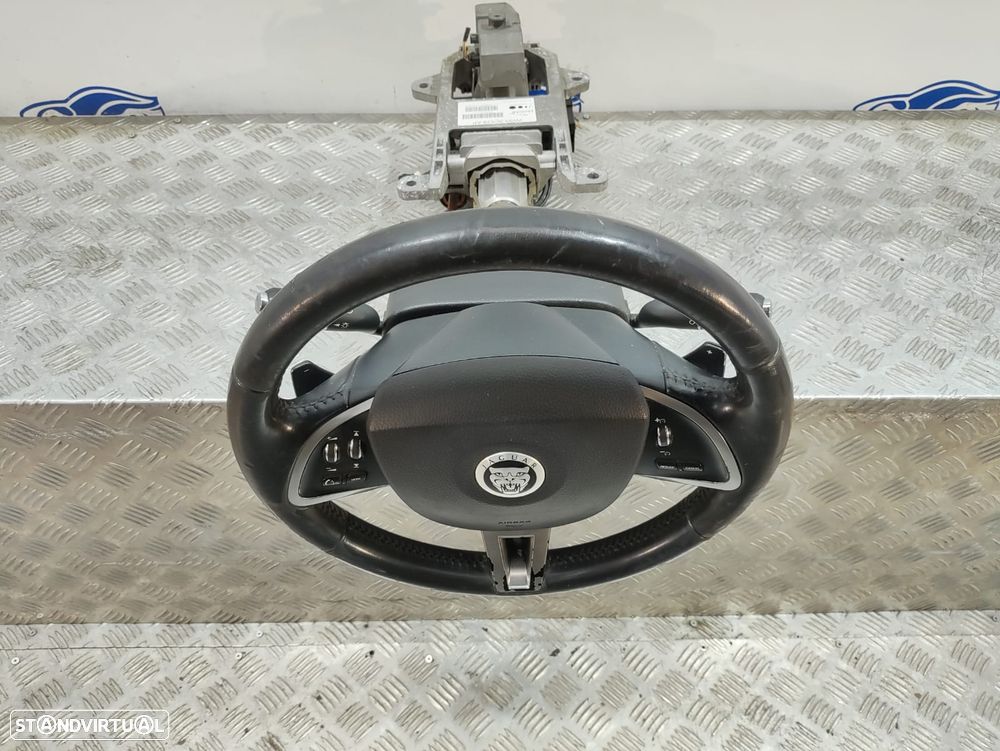 Volante Completo Pele Multifunções Patilhas De Velocidades Jaguar XF X250 - 7