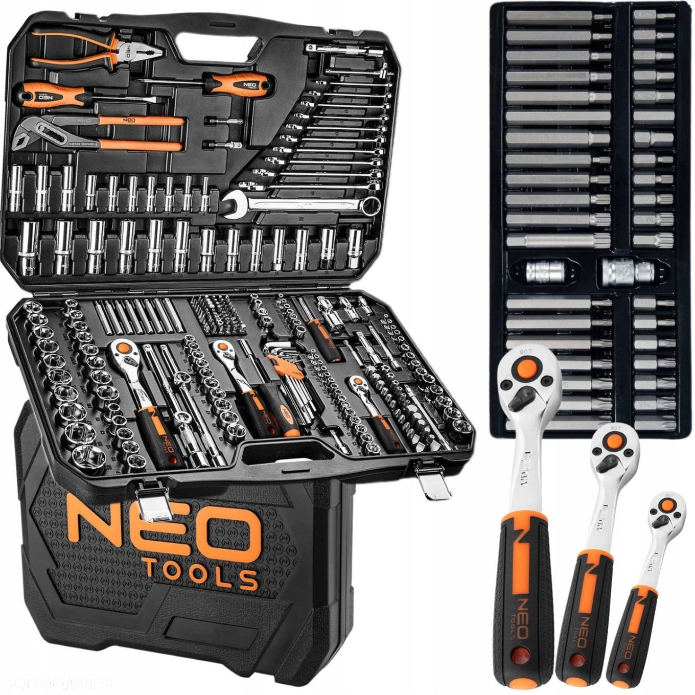 NEO ZESTAW KLUCZY NASADOWYCH 233E 1/2" 1/4" NASADKI BITY SATYNA TORX 40SZT - 1