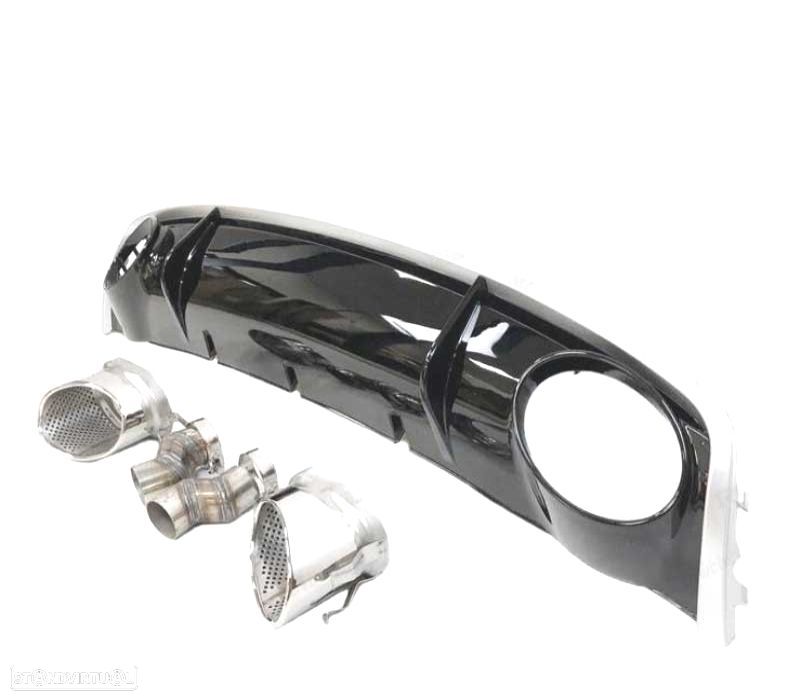 DIFUSOR TRASEIRO AUDI A4 B8 11-15 DUPLA SAIDA LOOK RS4 - 2