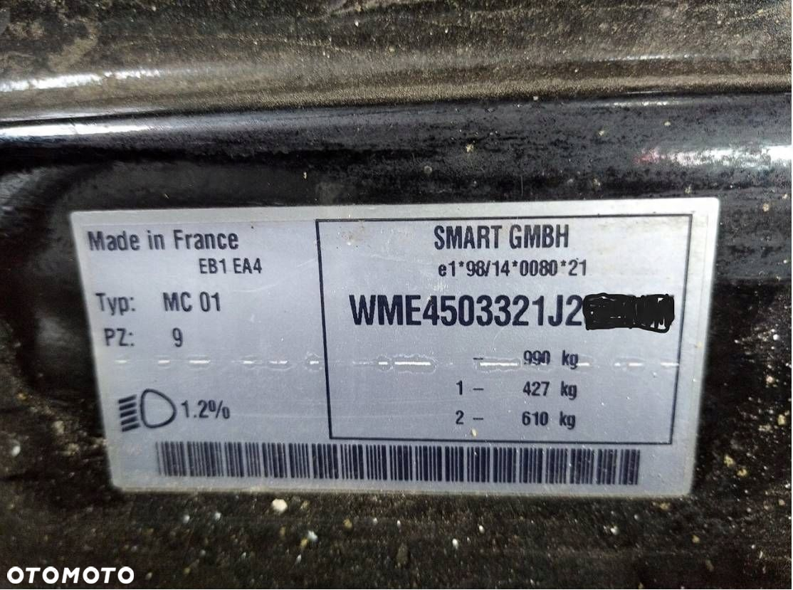 SMART FORTWO I 1 450 0.7 TURBO 160920 ZBIORNIK PALIWA BAK - 7