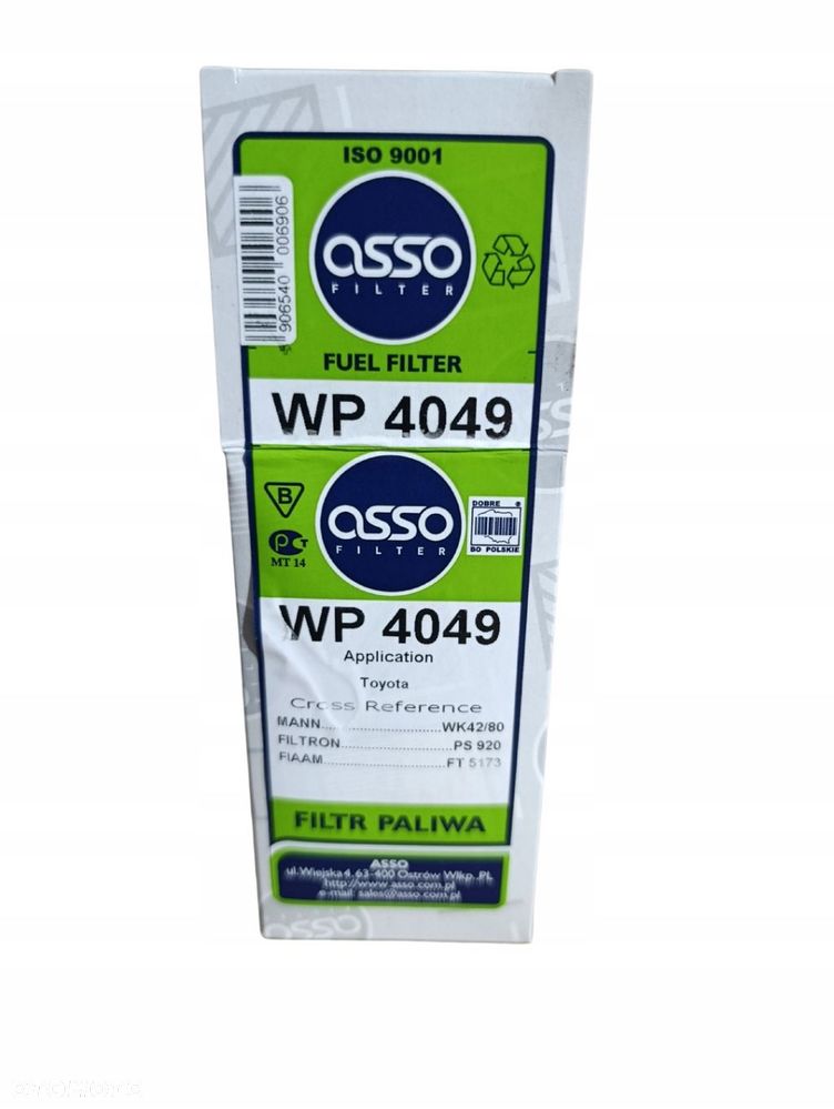 ASSO WP4049 FILTR PALIWA TOYOTA CELICA COROLLA DYNA WK42/80 PS920 FT5173 - 4