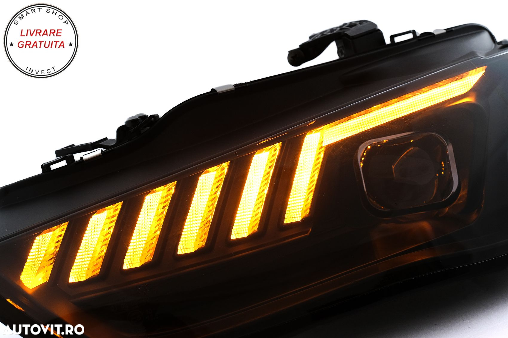 Faruri LED DRL Audi A4 B8.5 Facelift (2012-2015) Negru Semnal Dinamic- livrare gratuita - 12