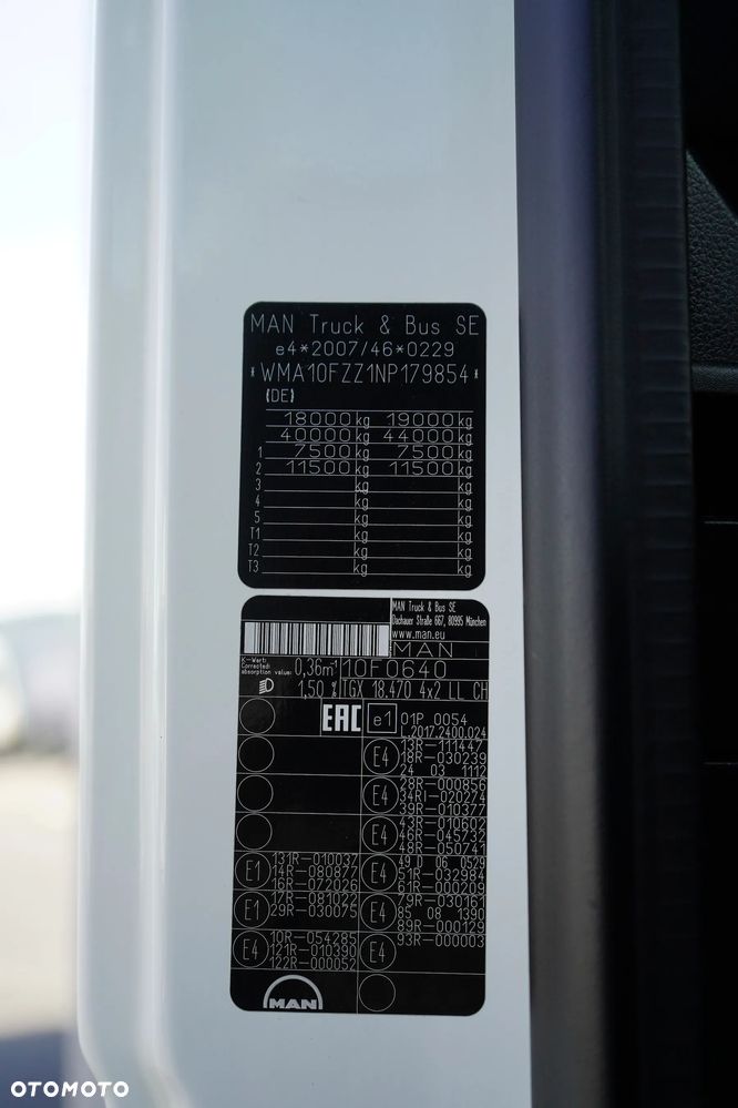 MAN TGX / 18.470 / E 6 / GX / FIRANKA / 19 PALET / RETARDER / ŁAD. 8050 KG - 11