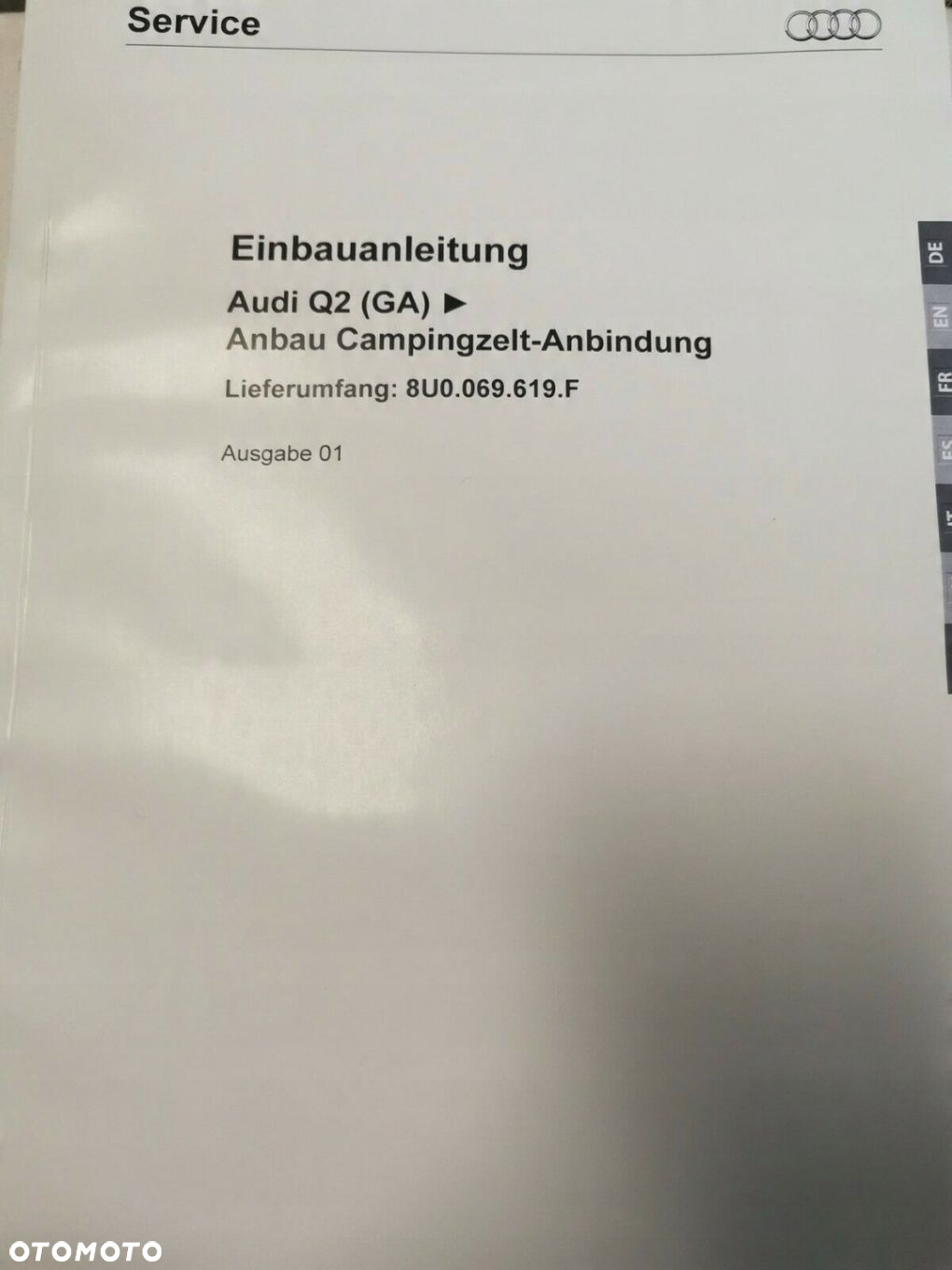 Lacznik z namiotem Audi Q2 8U0069619F - 2