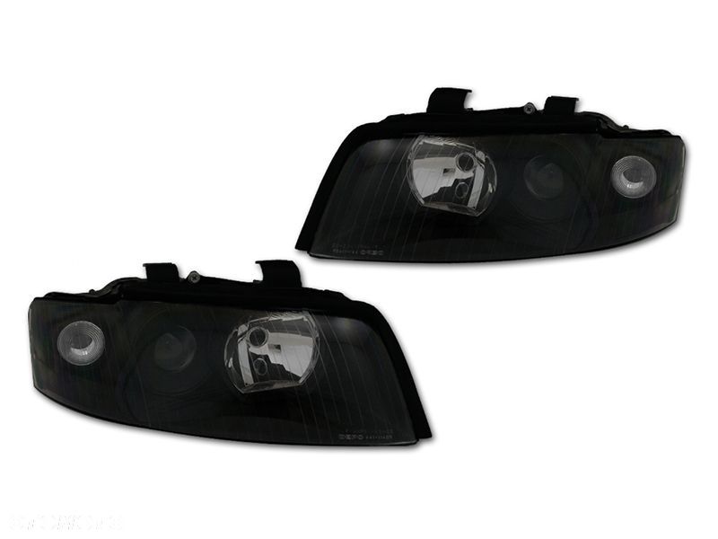 Reflektory Lampy L+R kpl Soczewka H7 Black Tuning AUDI A4 B6 8E 2000-2004 - 1
