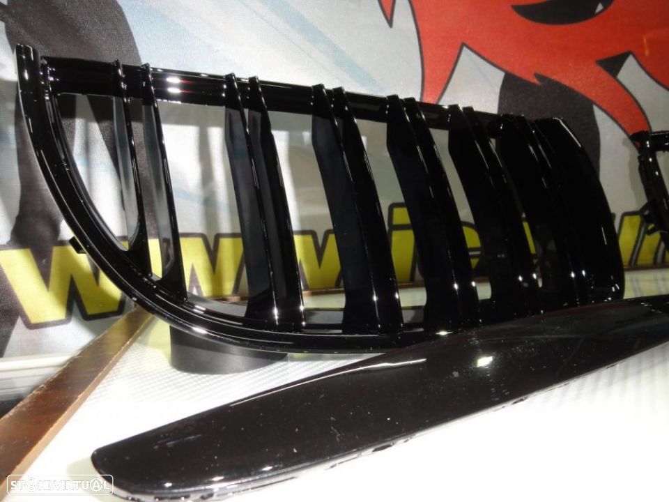 Grelha frontal BMW E90 / E91 05-08 M4 look / dupla lâmina em preto piano brilhante - 4