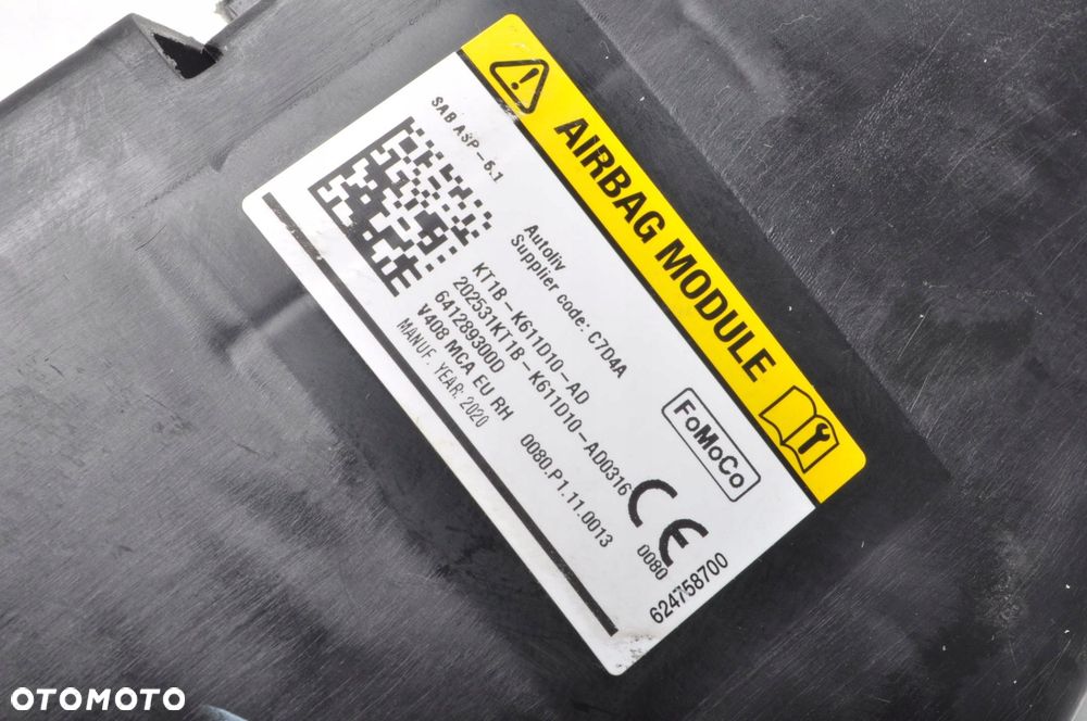 FORD TOURNEO CONNECT MK2 PODUSZKA POWIETRZNA FOTELA PRAWA KT1B-K611D10-AD - 2