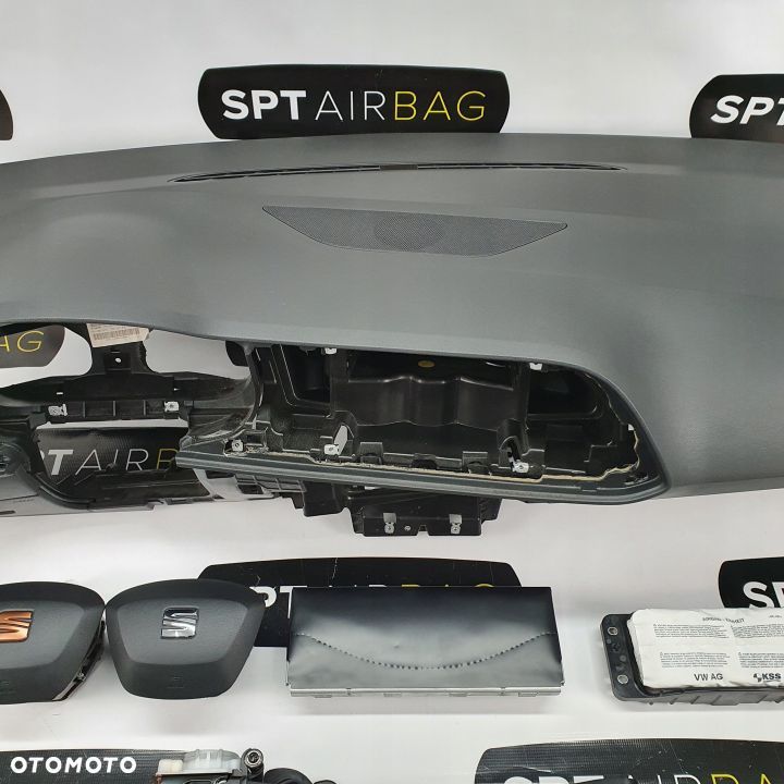SEAT LEON 3 III 5F LIFT KOKPIT DESKA KONSOLA PULPIT PODUSZKA AIRBAG AIR BAG PASY KIT SET - 3