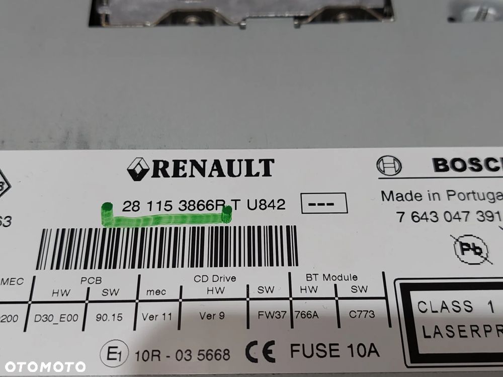 RADIO RENAULT SCENIC III 3 R2015 NR 281153866R - 2