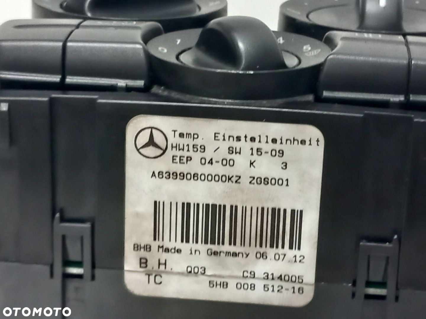 A6399060000KZ PANEL PRZEŁĄCZNIK KLIMATYZACJI MERCEDES VITO W639 - 6