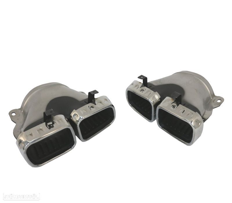 PONTEIRAS DE ESCAPE MERCEDES GLE W167 19- LOOK AMG GLE63 CROMADAS - 2