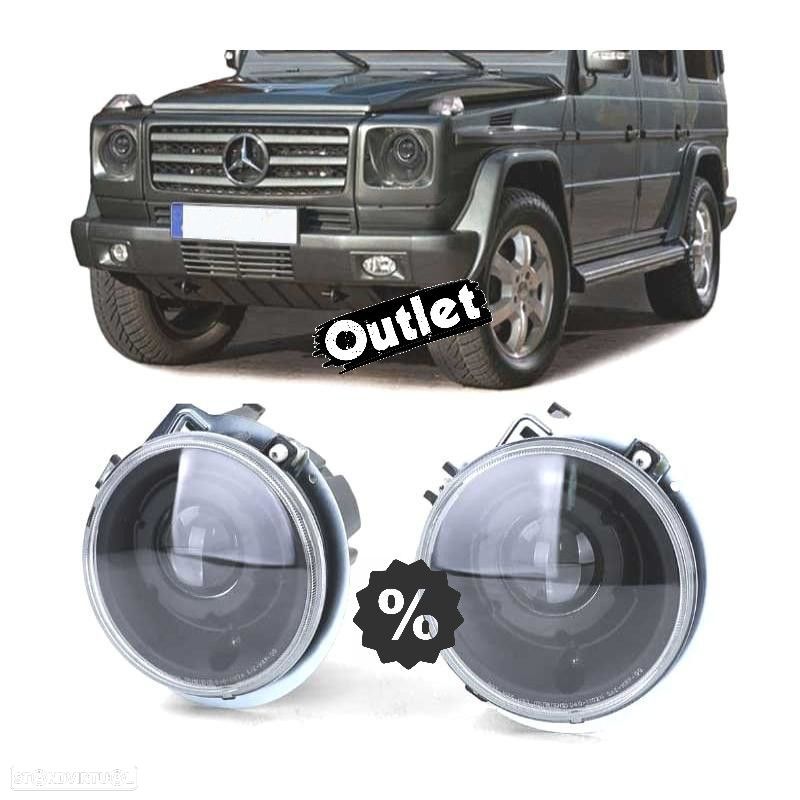 R145703C1 FARÓIS COM PROJETOR MERCEDES G W461 W463 89- FUNDO PRETO LOOK AMG G65 - 1