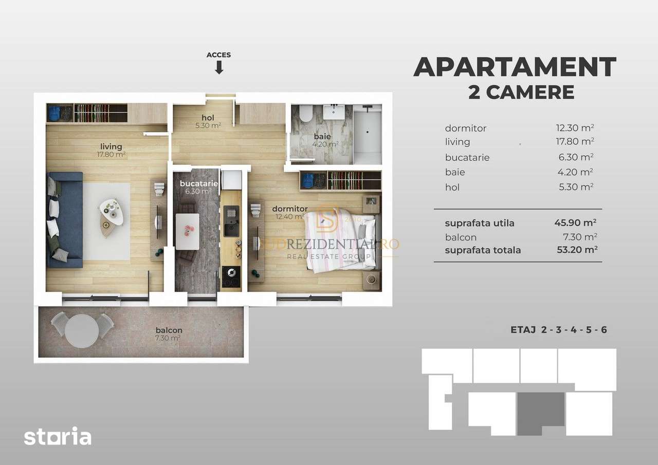 Photo 6 of Apartament 2 bedroom in Strada Postalionului