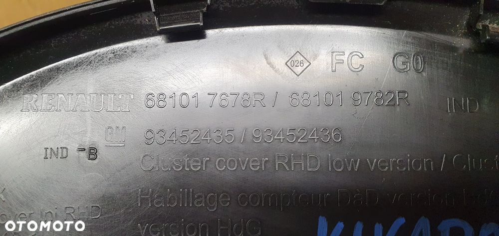 Osłona obudowa licznika zegarów Renault Trafic III Vivaro B 681017678R 93452435 - 8