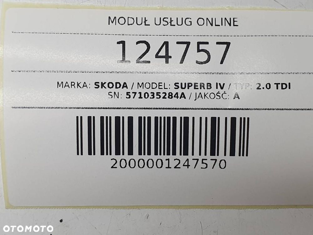 MODUŁ STEROWNIK USŁUG ONLINE SKODA SUPERB IV 571035284A - 5