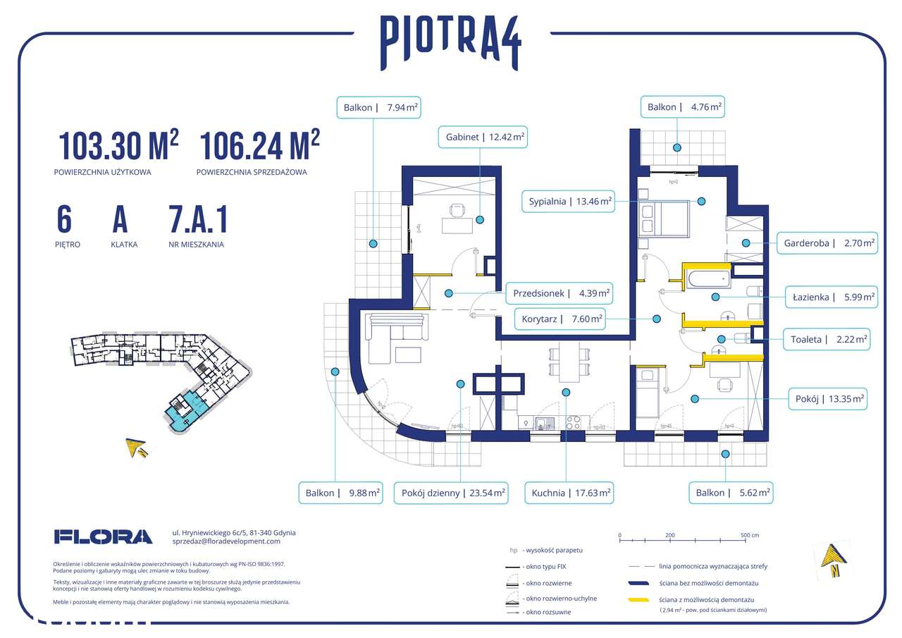 4-pokojowe mieszkanie 103m2 + 3 balkony - Pełny obrazek: 2/11