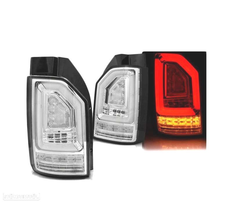 FAROLINS TRASEIROS LED DINÂMICO PARA VOLKSWAGEN VW T6 15-19 CHROME CROMADO - 1