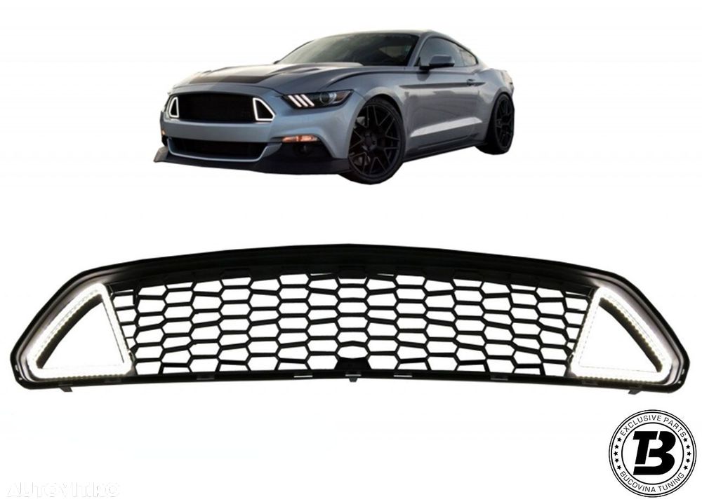 Grila Centrala cu LED compatibila cu Ford Mustang Mk6 VI RTR Design - 10