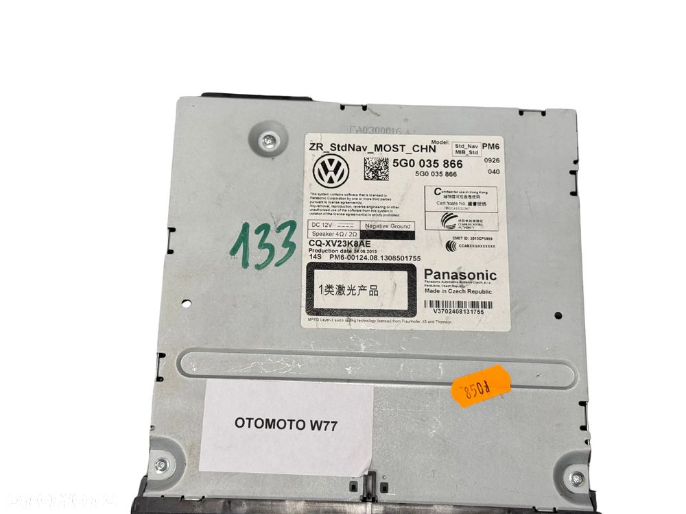 CZYTNIK MULTIMEDIA MMI NAWIGACJI RADIO AUDI VOLKSWAGEN SHARAN 5G0035866 - 2