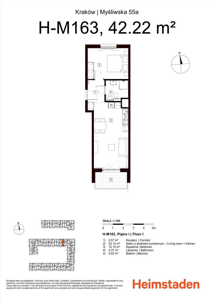 2-pokojowe | 42.22 m2 | Balkon | Internet w cenie