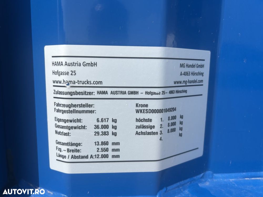 Krone Axa liftanta, lada paleti, factura externa - 17