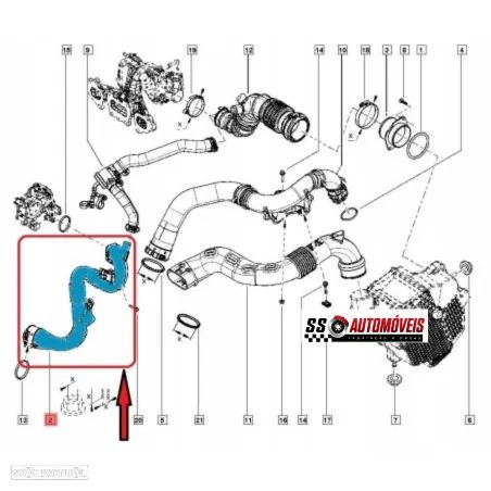 Tubo Intercooler Novo Renault Clio 4 IV Captur Dacia 1.2 TCE 144600492R - 3