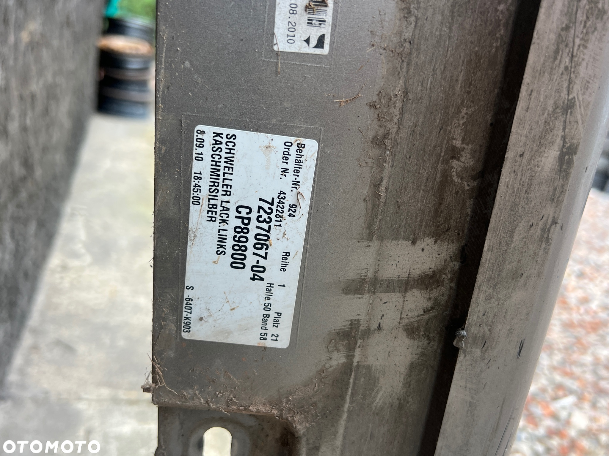 BMW 5 F10 F11  LISTWA PROGOWA NAKŁADKA LEWA  A72 KASCHMIRSILBER METALLIC  7237067 - 4