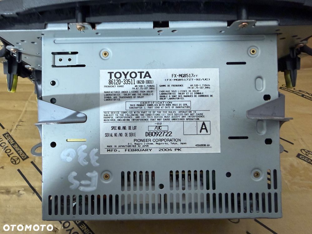 Radio Lexus ES330 04-06r. Nr. 86120-33511. - 2