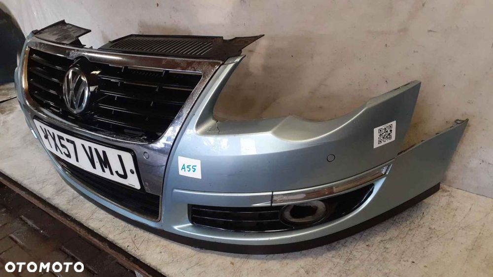 + ZDERZAK PRZÓD PRZEDNI VW VOLKSWAGEN PASSAT B6 LB5M BŁĘKITNY PDC CZUJNIKI HALOGENY - 3