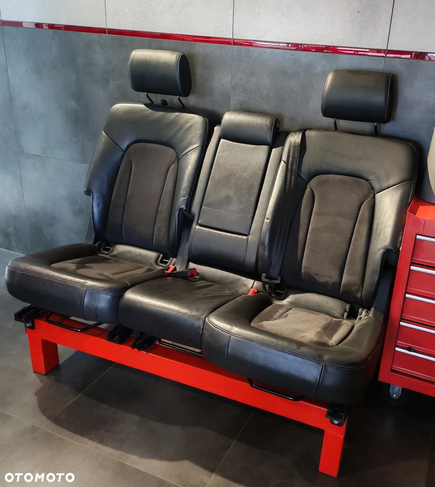 FOTELE KANAPA SIEDZISKO BIURO GARAŻ AUDI Q7 S-LINE CZARNA SKORA ALCANTARA - 2