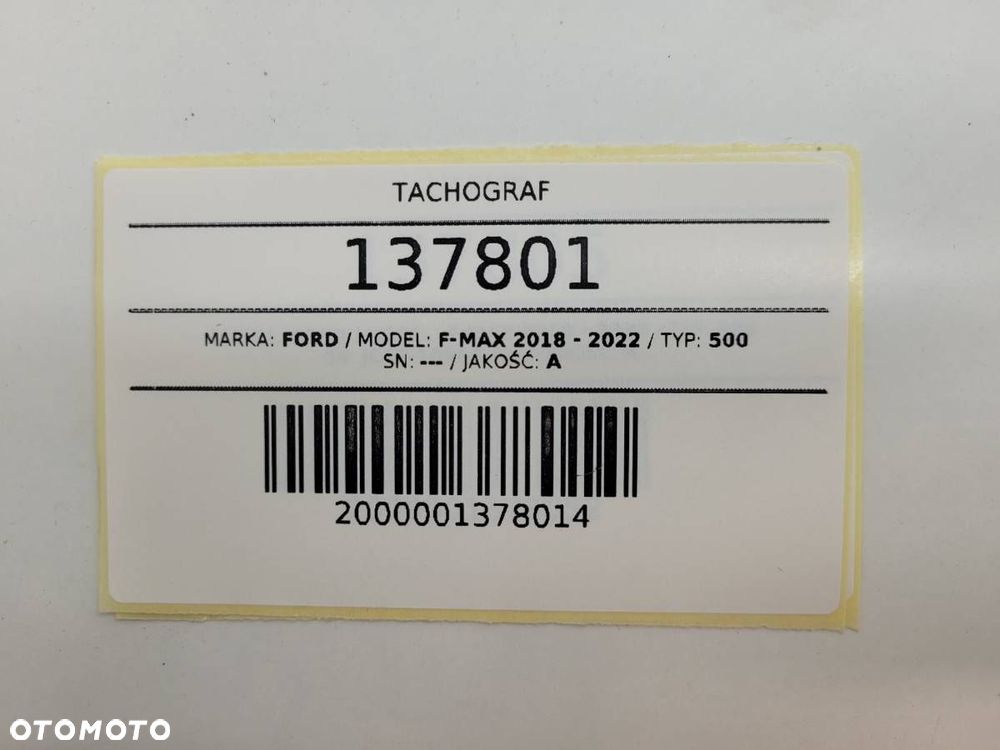 TACHOGRAF VDO NOWA GENERACJA II 2 12V 24V FORD F-MAX EU PL - 8